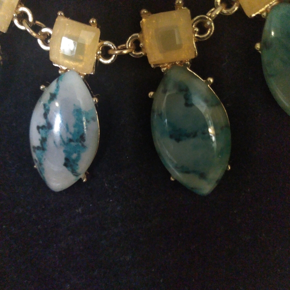Gold/Marble Aqua Necklace - Picture 2 of 4